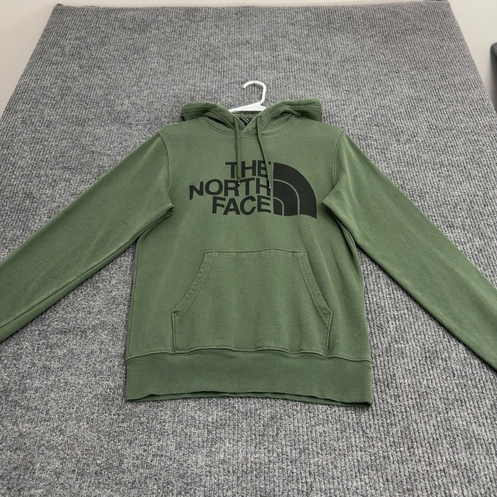 The North Face Hoodie Mens XS Green Fleece Logo Pullover Gorpcore Casual
